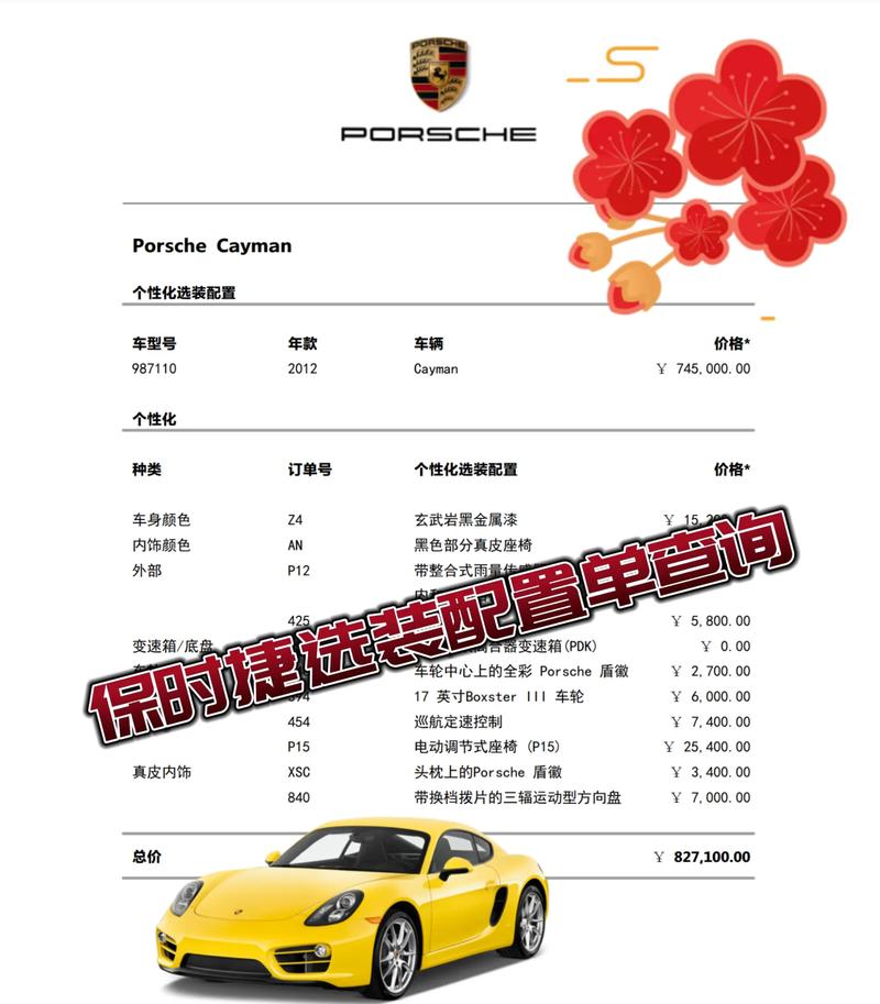 【保时捷panamera选配,保时捷panamera选装价格表】