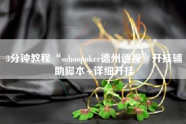3分钟教程“sohoopoker德州透视”开挂辅助脚本+详细开挂
