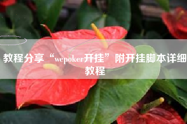 教程分享“wepoker开挂”附开挂脚本详细教程