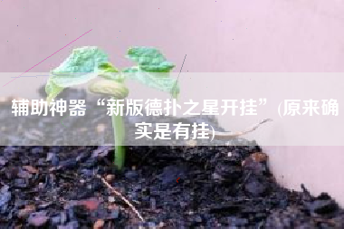 辅助神器“新版德扑之星开挂	”(原来确实是有挂)