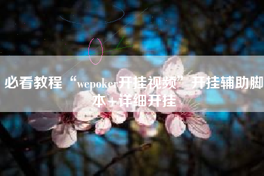 必看教程“wepoker开挂视频	”开挂辅助脚本+详细开挂