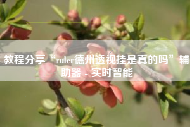 教程分享“ruler德州透视挂是真的吗	”辅助器 - 实时智能