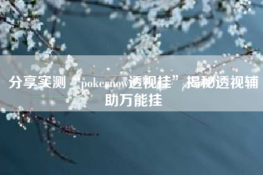 分享实测“pokernow透视挂	”揭秘透视辅助万能挂
