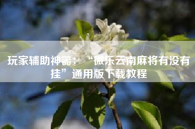 玩家辅助神器：“微乐云南麻将有没有挂”通用版下载教程