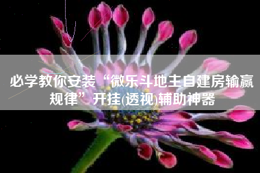 必学教你安装“微乐斗地主自建房输赢规律”开挂(透视)辅助神器