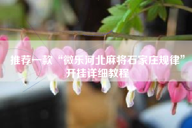 推荐一款“微乐河北麻将石家庄规律	”开挂详细教程