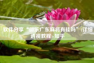 软件分享“微乐广东麻将有挂吗	”(详细透视教程)-知乎