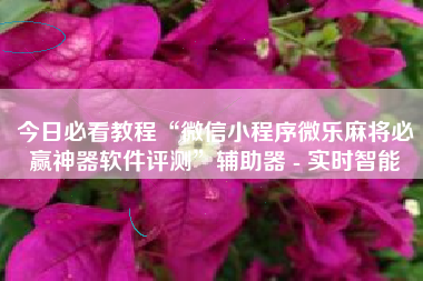 今日必看教程“微信小程序微乐麻将必赢神器软件评测”辅助器 - 实时智能