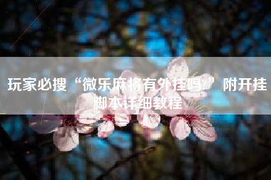 玩家必搜“微乐麻将有外挂吗?”附开挂脚本详细教程