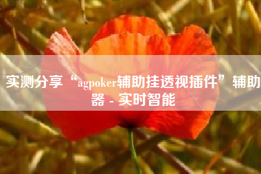实测分享“agpoker辅助挂透视插件	”辅助器 - 实时智能