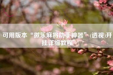 可用版本“微乐麻将助手神器”(透视)开挂详细教程