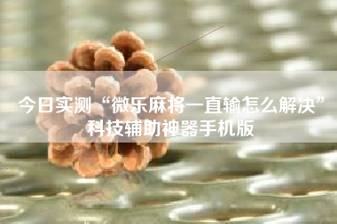今日实测“微乐麻将一直输怎么解决	”科技辅助神器手机版