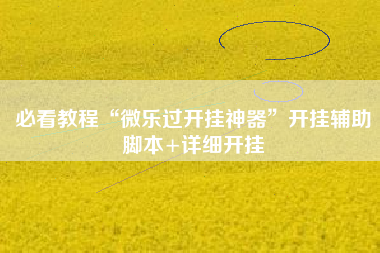 必看教程“微乐过开挂神器	”开挂辅助脚本+详细开挂