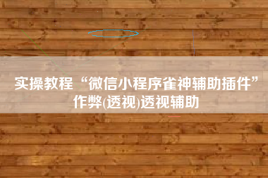 实操教程“微信小程序雀神辅助插件”作弊(透视)透视辅助