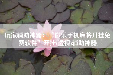 玩家辅助神器：“微乐手机麻将开挂免费软件”开挂(透视)辅助神器