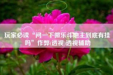 玩家必读“问一下微乐斗地主到底有挂吗”作弊(透视)透视辅助