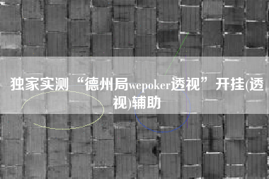 独家实测“德州局wepoker透视”开挂(透视)辅助