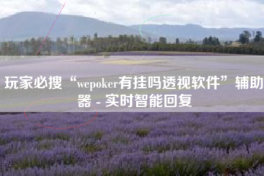 玩家必搜“wepoker有挂吗透视软件”辅助器 - 实时智能回复