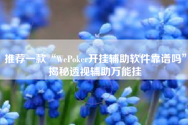 推荐一款“WePoker开挂辅助软件靠谱吗”揭秘透视辅助万能挂
