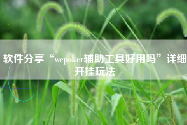 软件分享“wepoker辅助工具好用吗”详细开挂玩法