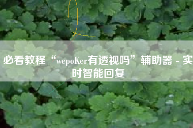 必看教程“wepoKer有透视吗”辅助器 - 实时智能回复