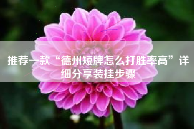 推荐一款“德州短牌怎么打胜率高”详细分享装挂步骤