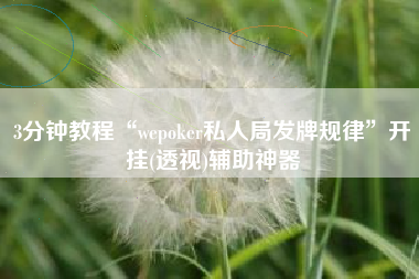 3分钟教程“wepoker私人局发牌规律”开挂(透视)辅助神器