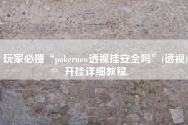 玩家必搜“pokernow透视挂安全吗”(透视)开挂详细教程