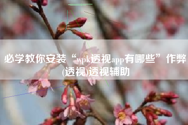 必学教你安装“wpk透视app有哪些”作弊(透视)透视辅助