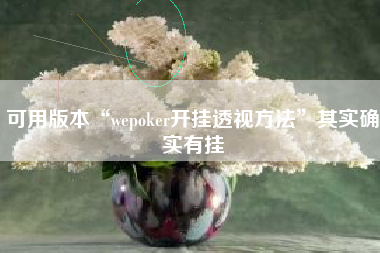 可用版本“wepoker开挂透视方法”其实确实有挂