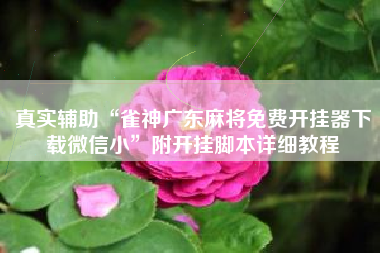 真实辅助“雀神广东麻将免费开挂器下载微信小	”附开挂脚本详细教程