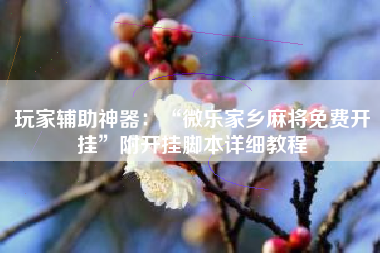 玩家辅助神器：“微乐家乡麻将免费开挂	”附开挂脚本详细教程