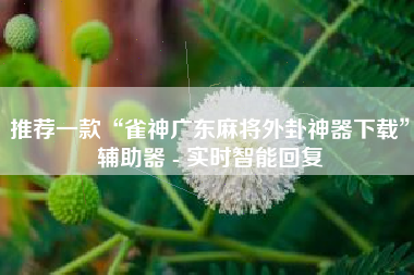 推荐一款“雀神广东麻将外卦神器下载	”辅助器 - 实时智能回复