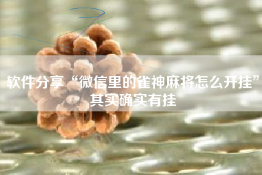 软件分享“微信里的雀神麻将怎么开挂”其实确实有挂