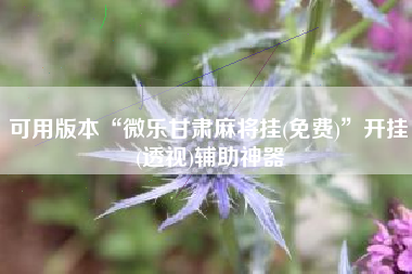 可用版本“微乐甘肃麻将挂(免费)”开挂(透视)辅助神器