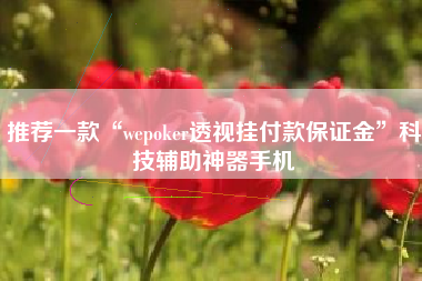 推荐一款“wepoker透视挂付款保证金”科技辅助神器手机