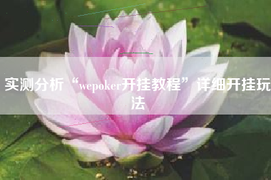 实测分析“wepoker开挂教程”详细开挂玩法