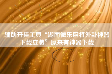 辅助开挂工具“湖南微乐麻将外卦神器下载安装”原来有神器下载