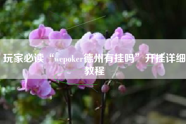玩家必读“wepoker德州有挂吗”开挂详细教程 玩家必读“wepoker德州有挂吗”开挂详细教程