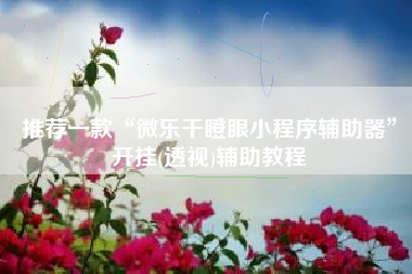 推荐一款“微乐干瞪眼小程序辅助器	”开挂(透视)辅助教程