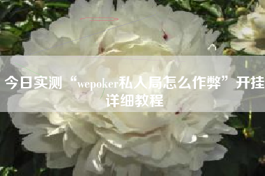 今日实测“wepoker私人局怎么作弊	”开挂详细教程
