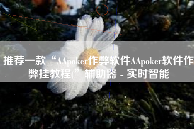 推荐一款“AApoker作弊软件AApoker软件作弊挂教程(”辅助器 - 实时智能