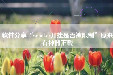 软件分享“wepoker开挂是否被限制”原来有神器下载