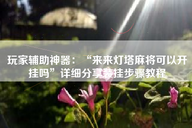 玩家辅助神器：“来来灯塔麻将可以开挂吗”详细分享装挂步骤教程