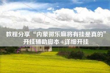 教程分享“内蒙微乐麻将有挂是真的”开挂辅助脚本+详细开挂