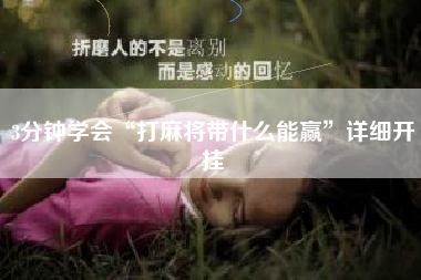 3分钟学会“打麻将带什么能赢”详细开挂