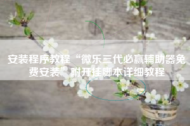 安装程序教程“微乐三代必赢辅助器免费安装”附开挂脚本详细教程