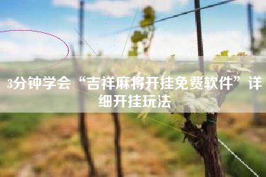 3分钟学会“吉祥麻将开挂免费软件”详细开挂玩法