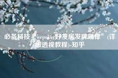 必备科技“wepoker好友房发牌规律”(详细透视教程)-知乎