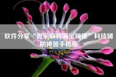 软件分享“微乐麻将漏宝规律”科技辅助神器手机版